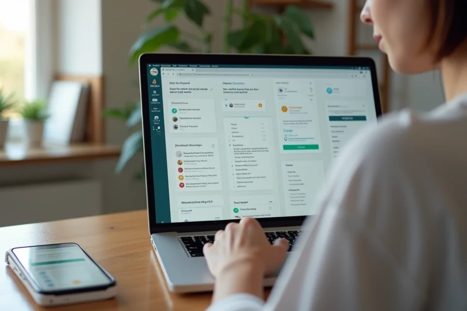 Pessoa usando notebook e smartphone para realizar microtarefas digitais